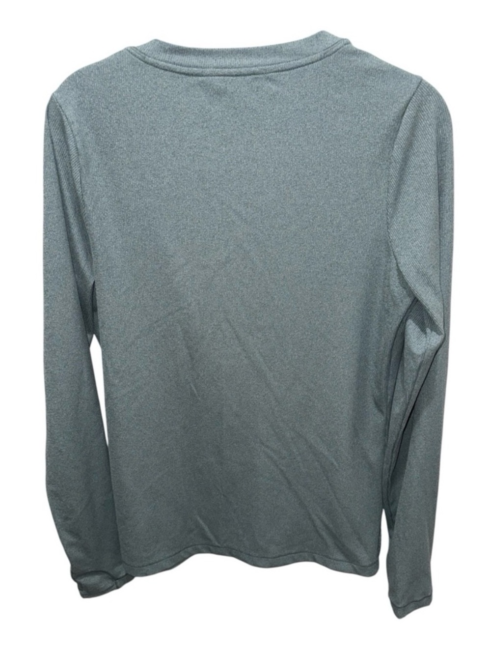 Athleta Women's Medium Uptempo Ribbed Long Sleeve Henley Top Blue Green hiking - Picture 6 of 7